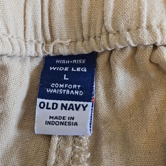 Old Navy Tan High Rise Wide Leg Lounge Beach Pants - Picture 5 of 6